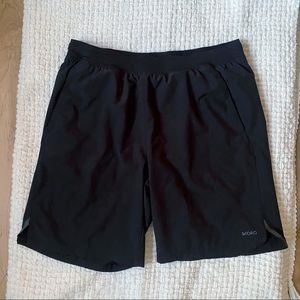 Skora black qwick-dry elastic waist lined athletic shorts sz L